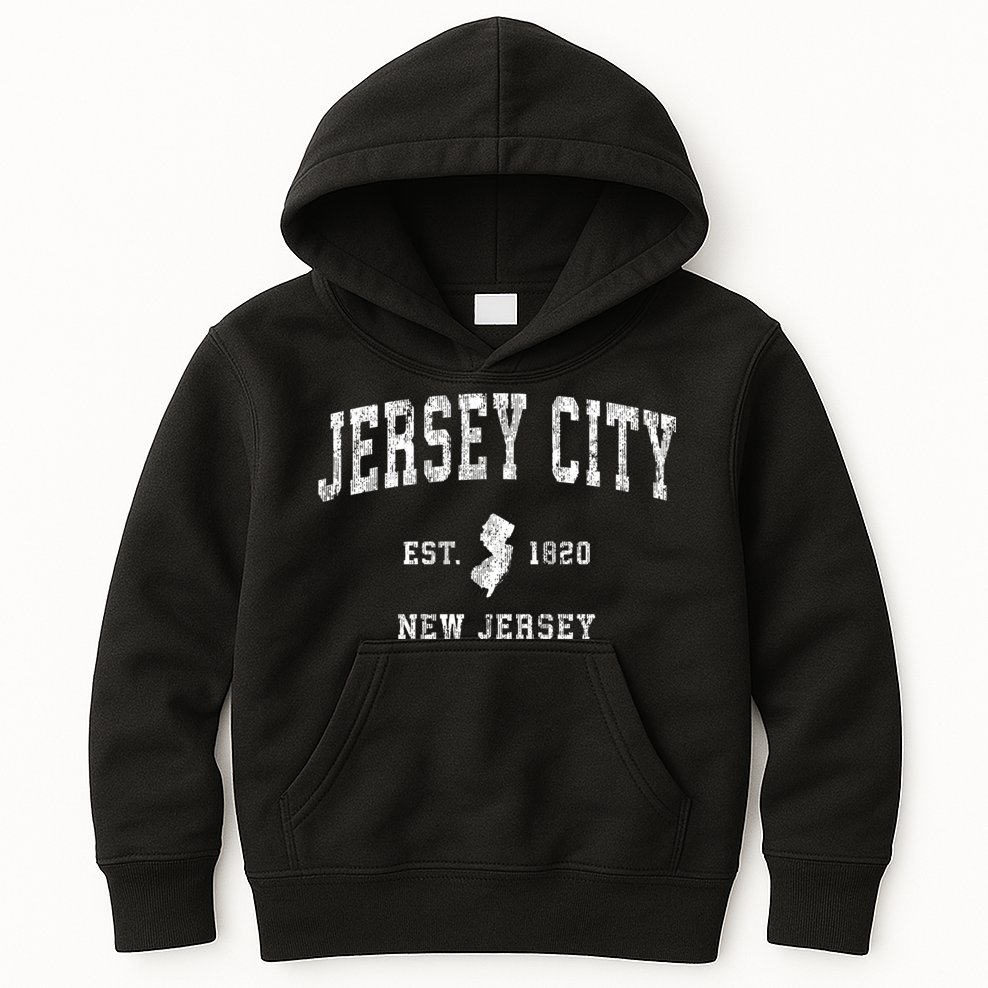 Jersey City New Jersey Nj Vintage Sports Kids Hoodie
