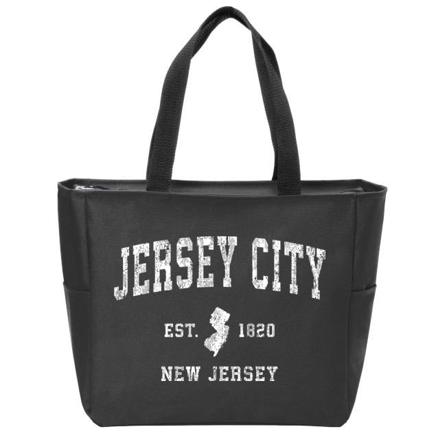Jersey City New Jersey Nj Vintage Sports Zip Tote Bag
