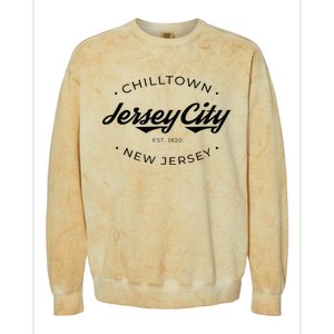 Jersey City New Jersey Chilltown Colorblast Crewneck Sweatshirt