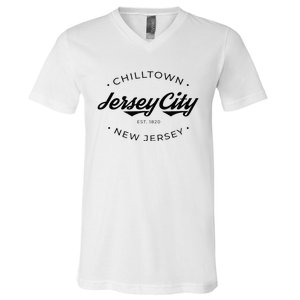 Jersey City New Jersey Chilltown V-Neck T-Shirt