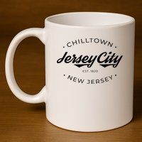 Jersey City New Jersey Chilltown 11oz C Handle Ceramic Mug