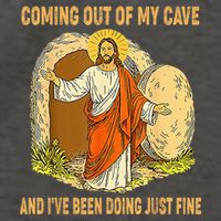 Jesus Coming Out Of My Cave And I'Ve Been Doing Just Fine Vector Backpack