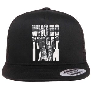 Jesus Christ On The Cross Who Do You Say I Am Christian Flat Bill Trucker Hat