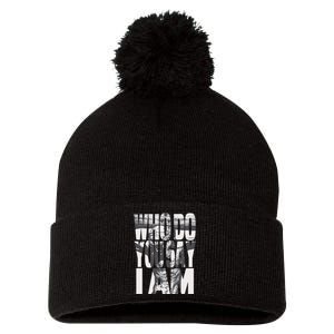 Jesus Christ On The Cross Who Do You Say I Am Christian Pom Pom 12in Knit Beanie