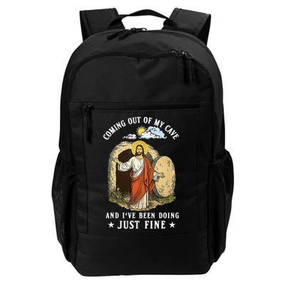 Jesus Coming Out Of My Cave And Ive Been Doing Just Fine Daily Commute Backpack