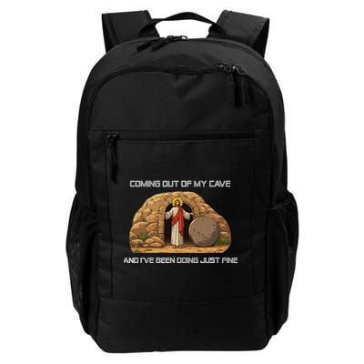 Jesus Coming Out Of My Cave And Ive Been Doing Just Fine Daily Commute Backpack