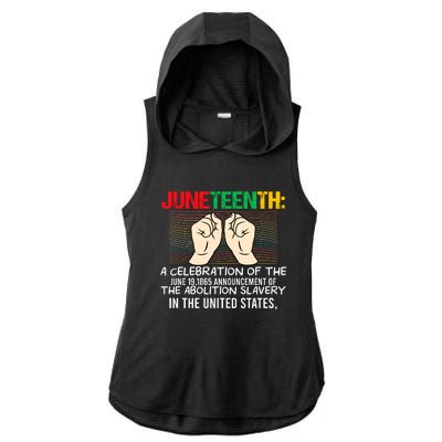 Juneteenth Celebration Of Freedom Graphic Ladies PosiCharge Tri-Blend Wicking Draft Hoodie Tank