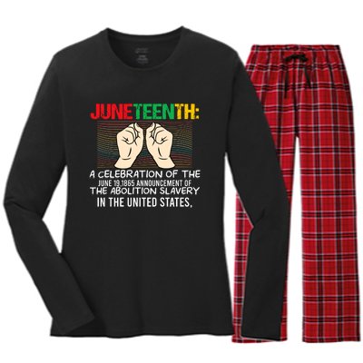 Juneteenth Celebration Of Freedom Graphic Women's Long Sleeve Flannel Pajama Set 