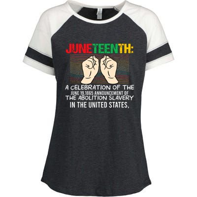 Juneteenth Celebration Of Freedom Graphic Enza Ladies Jersey Colorblock Tee