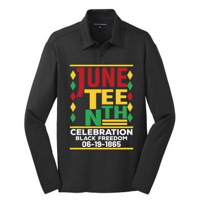 Juneteenth Celebration Of Black Freedom Silk Touch Performance Long Sleeve Polo