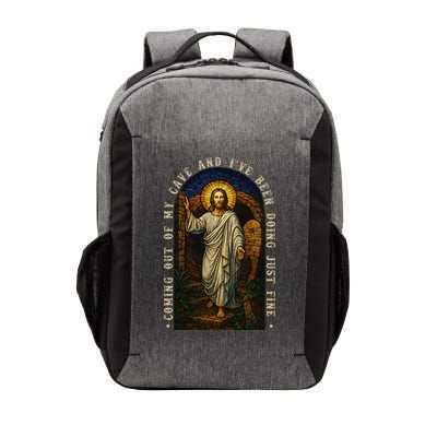 Jesus Coming Out Of My Cave And Ive Been Doing Just Fine Vector Backpack