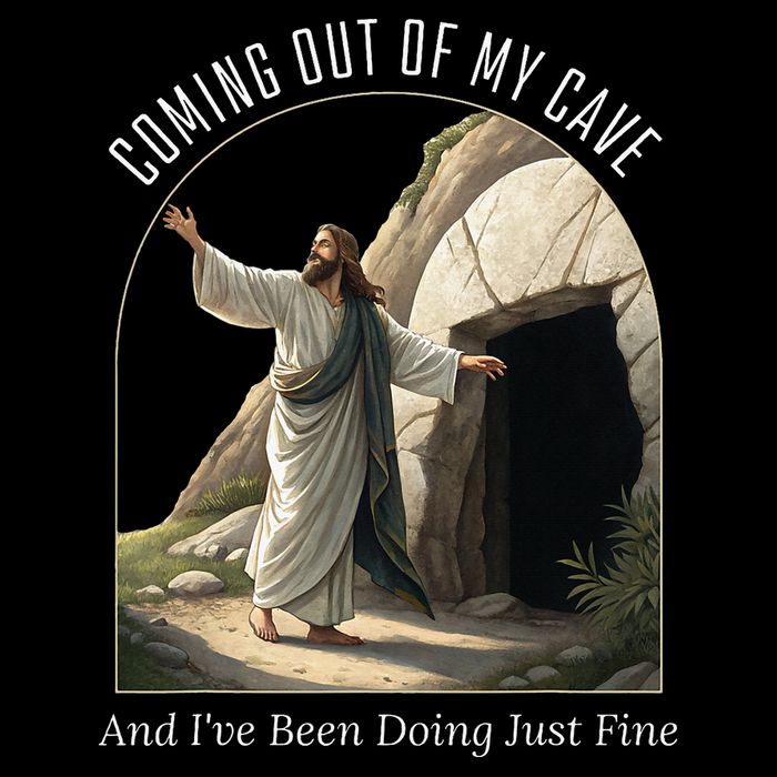 Jesus Coming Out Of My Cave And I've Been Doing Just Fine Full-Length Apron With Pockets