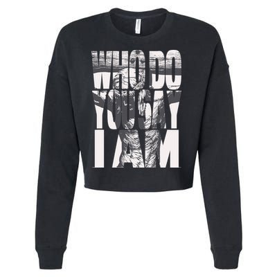 Jesus Christ On The Cross Who Do You Say I Am Christian Cropped Pullover Crew