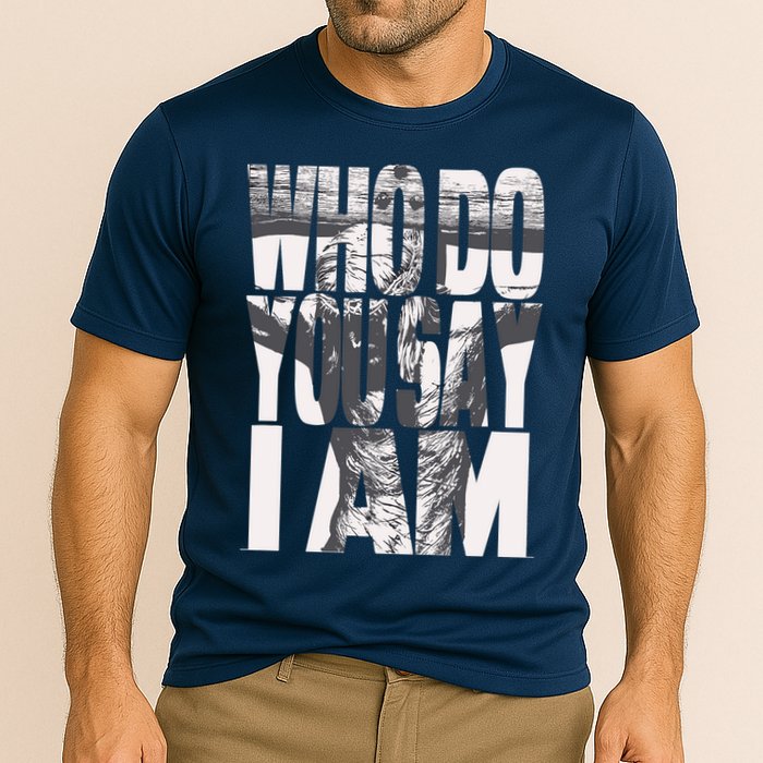 Jesus Christ On The Cross Who Do You Say I Am Christian Cooling Performance Crew T-Shirt