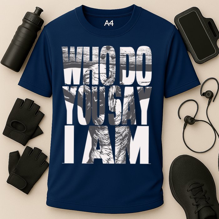 Jesus Christ On The Cross Who Do You Say I Am Christian Cooling Performance Crew T-Shirt
