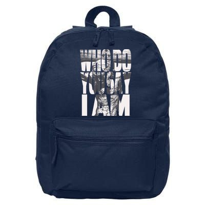 Jesus Christ On The Cross Who Do You Say I Am Christian 16 in Basic Backpack