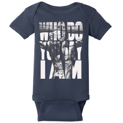 Jesus Christ On The Cross Who Do You Say I Am Christian Baby Bodysuit
