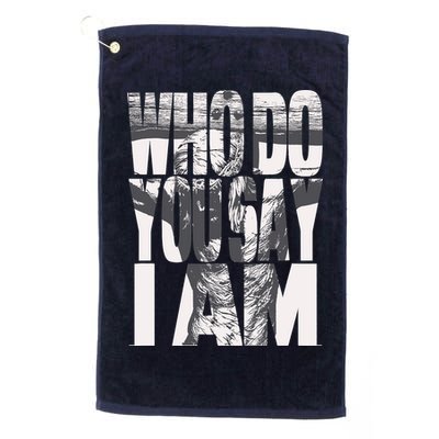 Jesus Christ On The Cross Who Do You Say I Am Christian Golf Towel