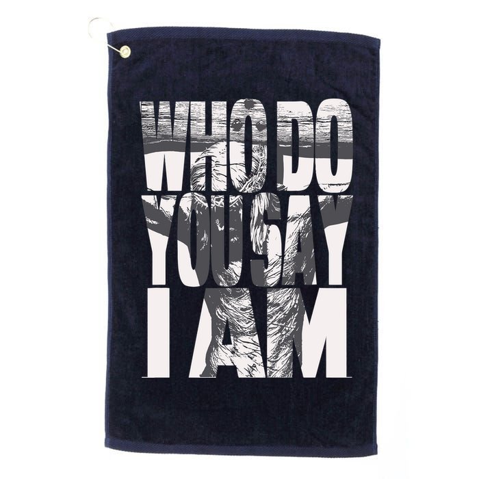 Jesus Christ On The Cross Who Do You Say I Am Christian Golf Towel
