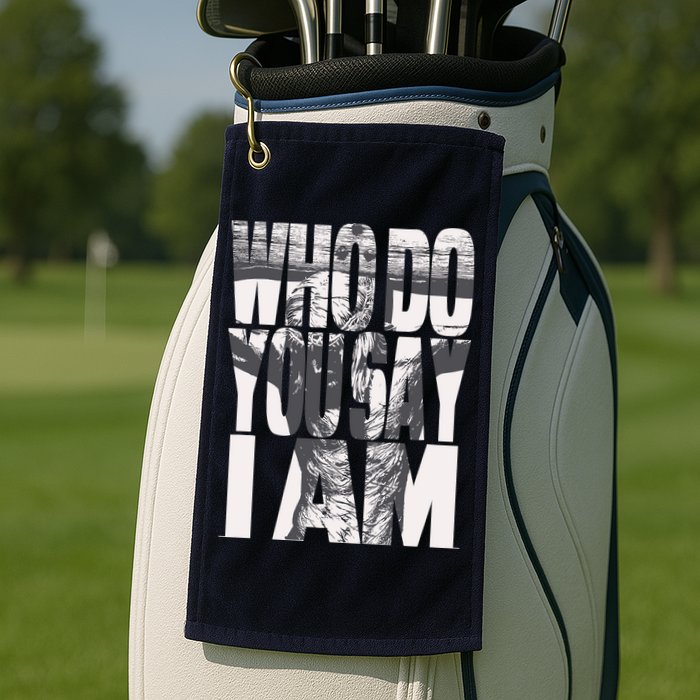 Jesus Christ On The Cross Who Do You Say I Am Christian Golf Towel