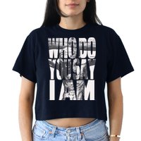 Jesus Christ On The Cross Who Do You Say I Am Christian Women's Crop Top Tee