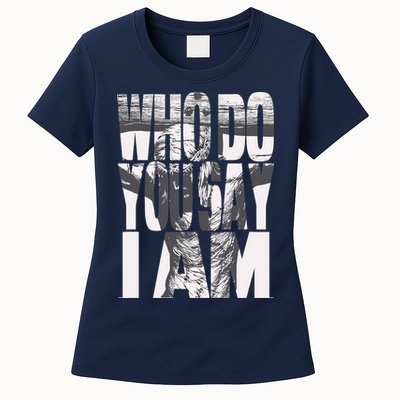 Jesus Christ On The Cross Who Do You Say I Am Christian Womens T-Shirt