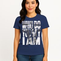 Jesus Christ On The Cross Who Do You Say I Am Christian Womens T-Shirt