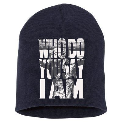 Jesus Christ On The Cross Who Do You Say I Am Christian Short Acrylic Beanie