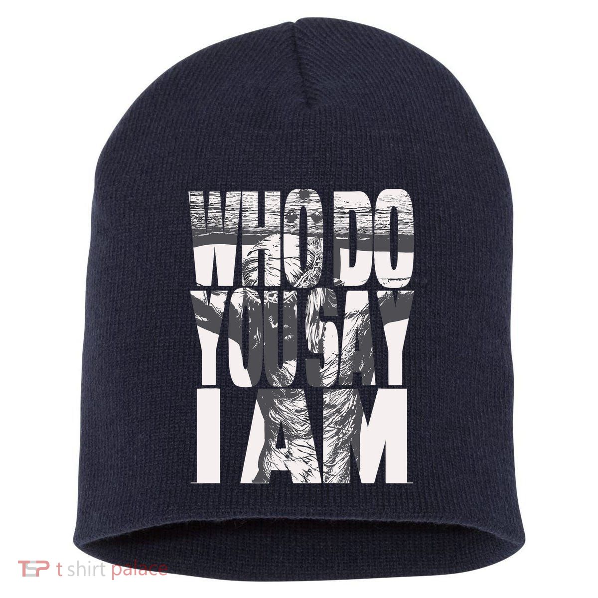 Jesus Christ On The Cross Who Do You Say I Am Christian Short Acrylic Beanie