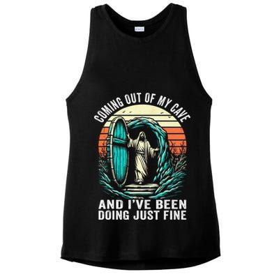 Jesus Coming Out Of My Cave And Ive Been Doing Just Fine Ladies PosiCharge Tri-Blend Wicking Tank