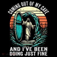 Jesus Coming Out Of My Cave And Ive Been Doing Just Fine Tall T-Shirt