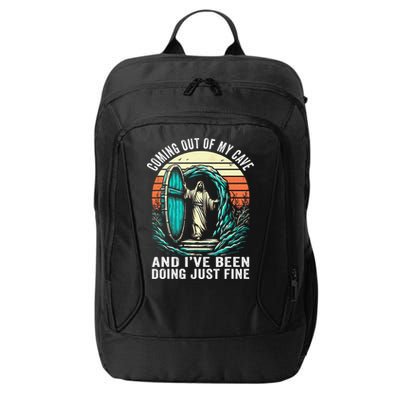 Jesus Coming Out Of My Cave And Ive Been Doing Just Fine City Backpack