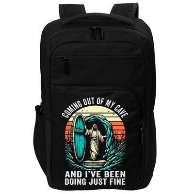 Jesus Coming Out Of My Cave And Ive Been Doing Just Fine Impact Tech Backpack