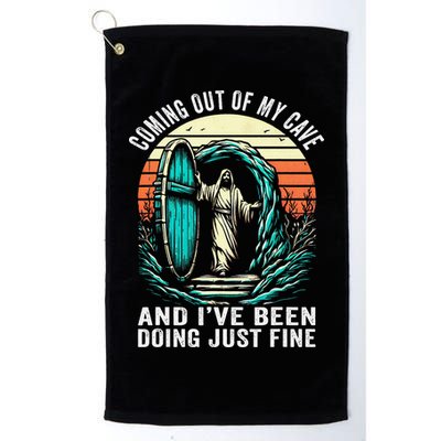 Jesus Coming Out Of My Cave And Ive Been Doing Just Fine Golf Towel