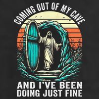 Jesus Coming Out Of My Cave And Ive Been Doing Just Fine Golf Towel