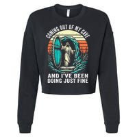 Jesus Coming Out Of My Cave And Ive Been Doing Just Fine Cropped Pullover Crew