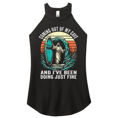 Jesus Coming Out Of My Cave And Ive Been Doing Just Fine Women's Perfect Tri Rocker Tank