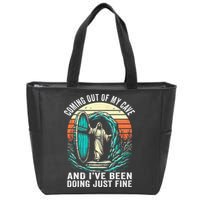 Jesus Coming Out Of My Cave And Ive Been Doing Just Fine Zip Tote Bag