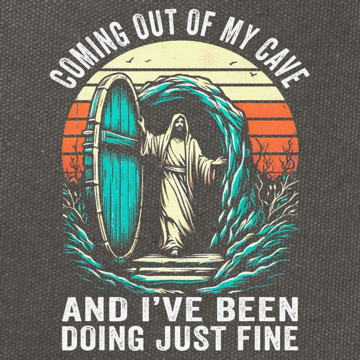 Jesus Coming Out Of My Cave And Ive Been Doing Just Fine Cotton Canvas Backpack