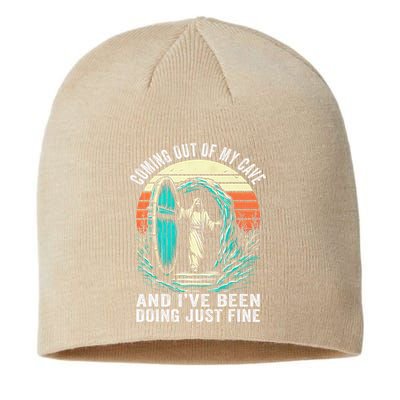 Jesus Coming Out Of My Cave And Ive Been Doing Just Fine Sustainable Beanie