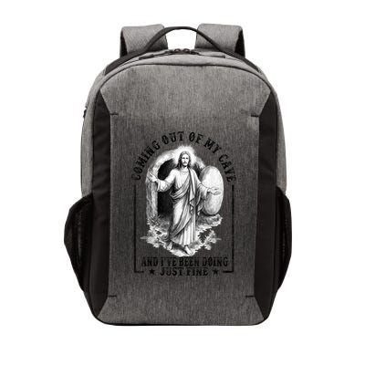 Jesus Coming Out Of My Cave And I've Been Doing Just Fine   Vector Backpack