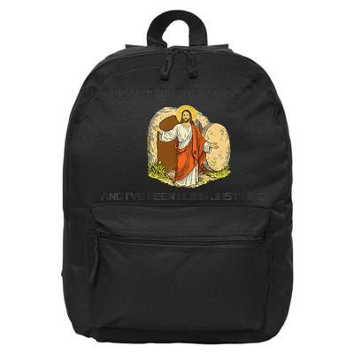 Jesus Coming Out Of My Cave Doing Just Fine 16 in Basic Backpack