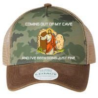 Jesus Coming Out Of My Cave And I've Been Doing Just Fine Legacy Tie Dye Trucker Hat