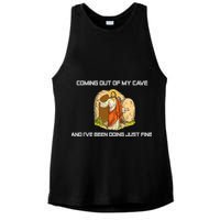 Jesus Coming Out Of My Cave And I've Been Doing Just Fine Ladies PosiCharge Tri-Blend Wicking Tank