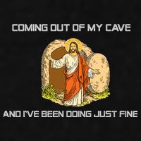 Jesus Coming Out Of My Cave And I've Been Doing Just Fine Ladies PosiCharge Tri-Blend Wicking Tank