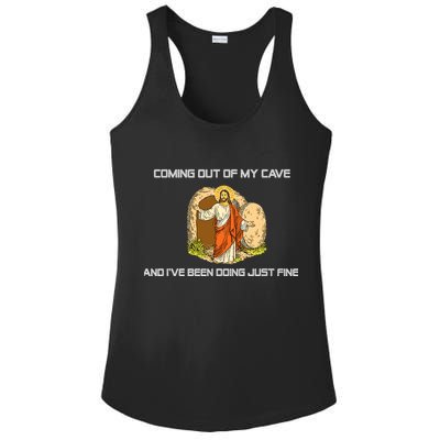 Jesus Coming Out Of My Cave And I've Been Doing Just Fine Ladies PosiCharge Competitor Racerback Tank