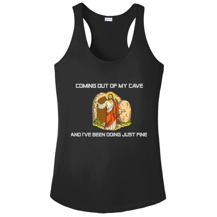 Jesus Coming Out Of My Cave And I've Been Doing Just Fine Ladies PosiCharge Competitor Racerback Tank