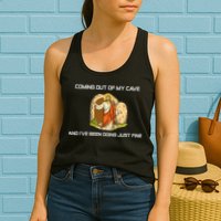 Jesus Coming Out Of My Cave And I've Been Doing Just Fine Womens Tank Top
