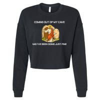 Jesus Coming Out Of My Cave And I've Been Doing Just Fine Cropped Pullover Crew