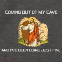Jesus Coming Out Of My Cave And I've Been Doing Just Fine Vector Backpack